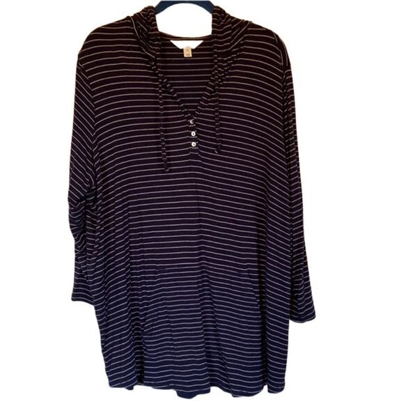 Stitch Fix-Market and Spruce-Hooded Hoodie Henley stretch Knit Top, Plus Size 2X - Picture 5 of 5